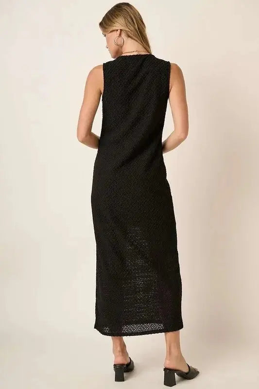 Mittoshop Side Slit Round Neck Sleeveless Dress for Women - Love Salve